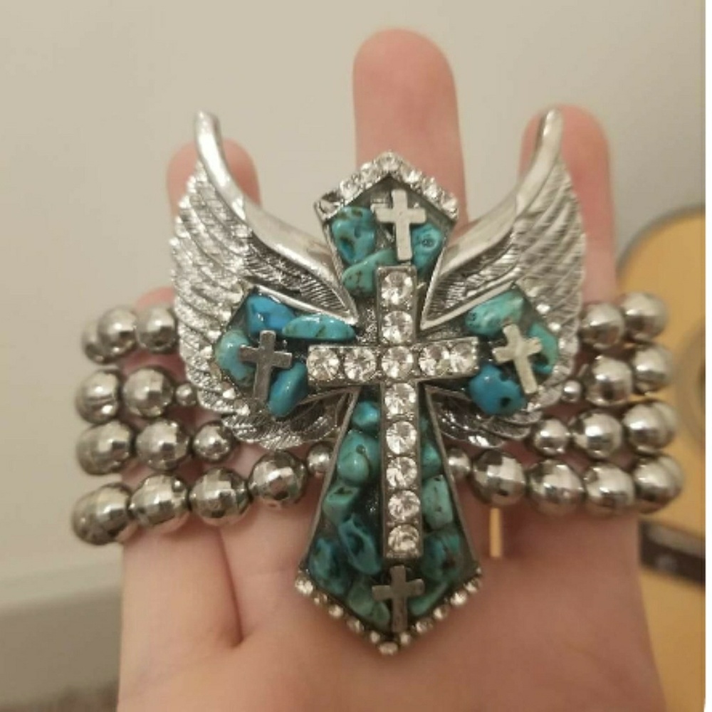 Turquoise Cross Bracelet